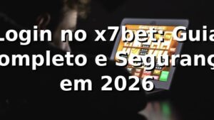 Login no x7bet: Guia Completo e Segurança em 2026 🔒