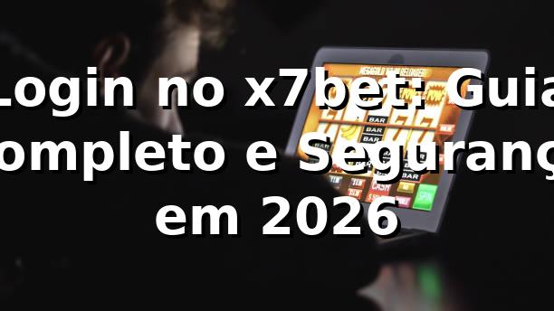 Login no x7bet: Guia Completo e Segurança em 2026 🔒